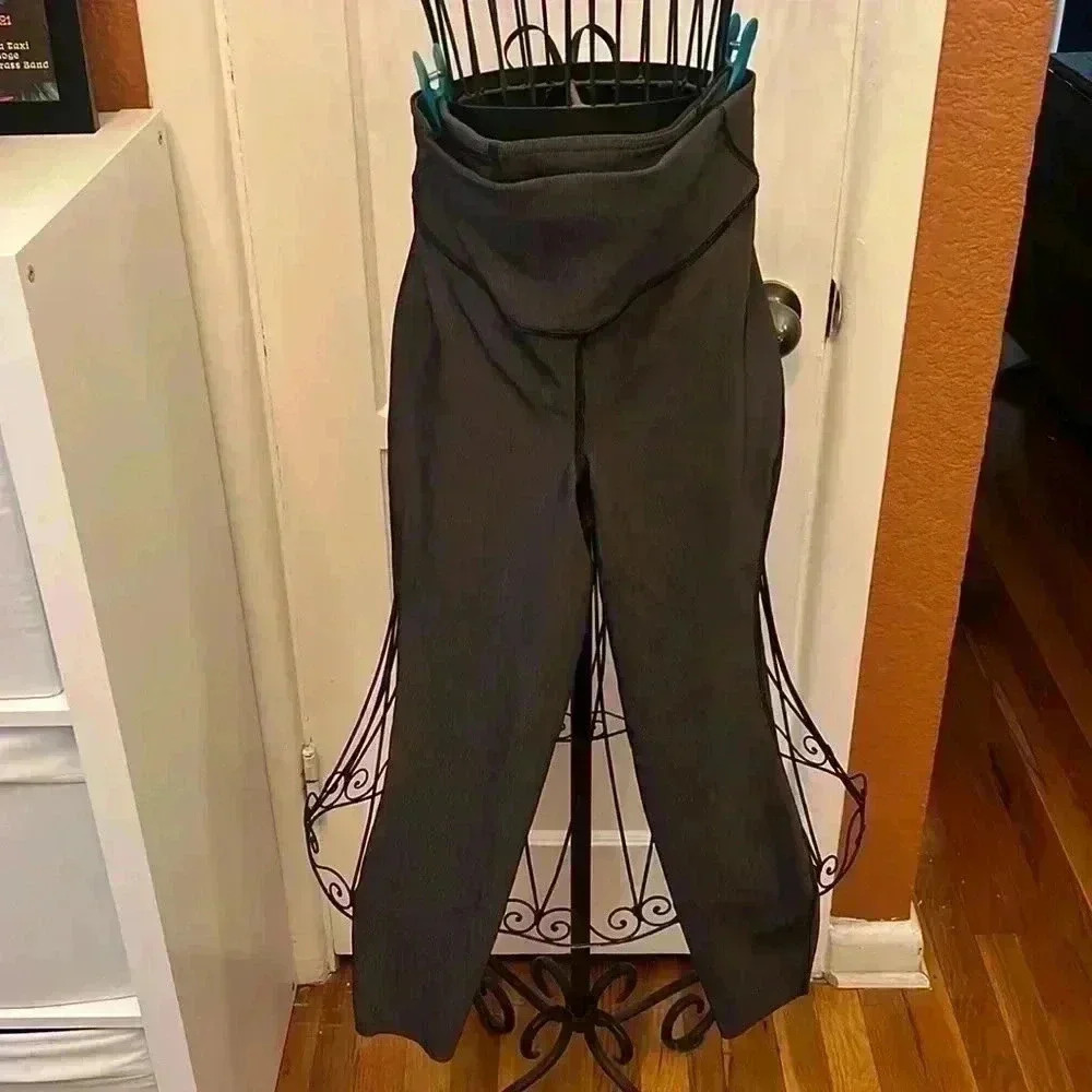 Lululemon Base Pace High-Rise Tight Leggings Ribbed Black Gull Grey-Sz 10